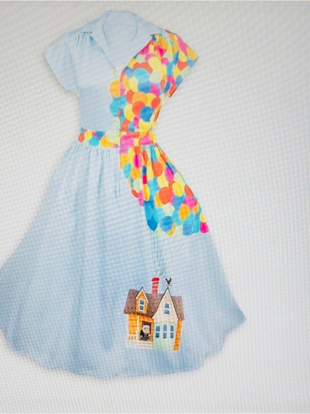 Disney Dress Shop Rare Up! Light Blue Dress with Multicolor Balloon Print